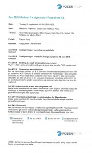 Referat fra styremøte i Fosenbrua AS 18-09-18